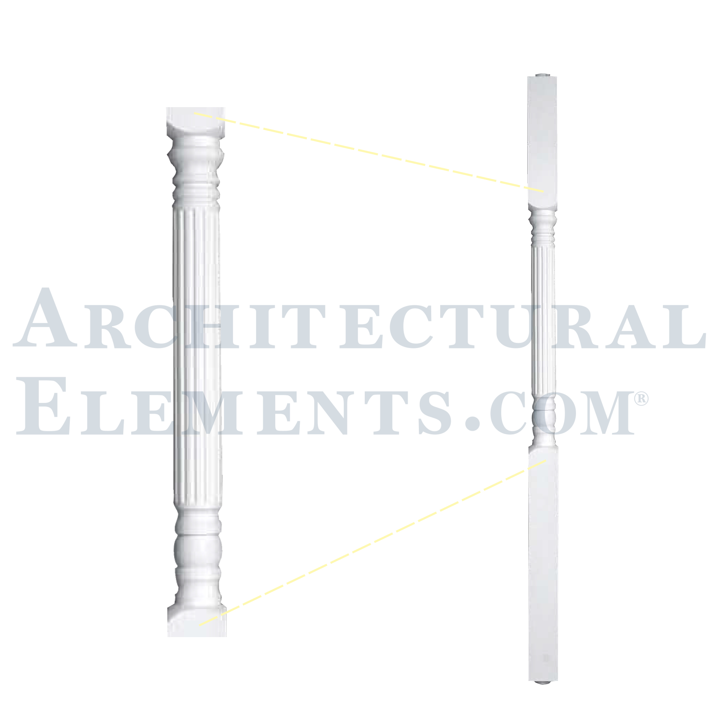 Viewing product Polyurethane Fluted Porch Post - 8' 11 1/2